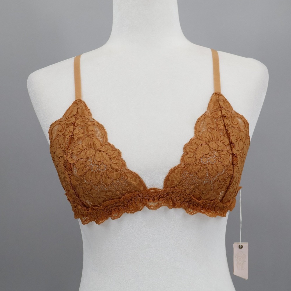 HAH Lace‎ Triangle Bralette Womens XS Brown Sugar Sexy Sustainable Fairy NWT